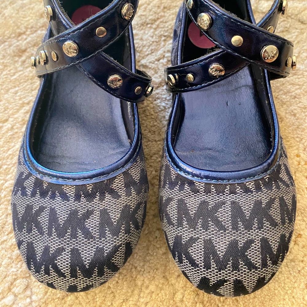 Michael kors navy blue denim girl shoes